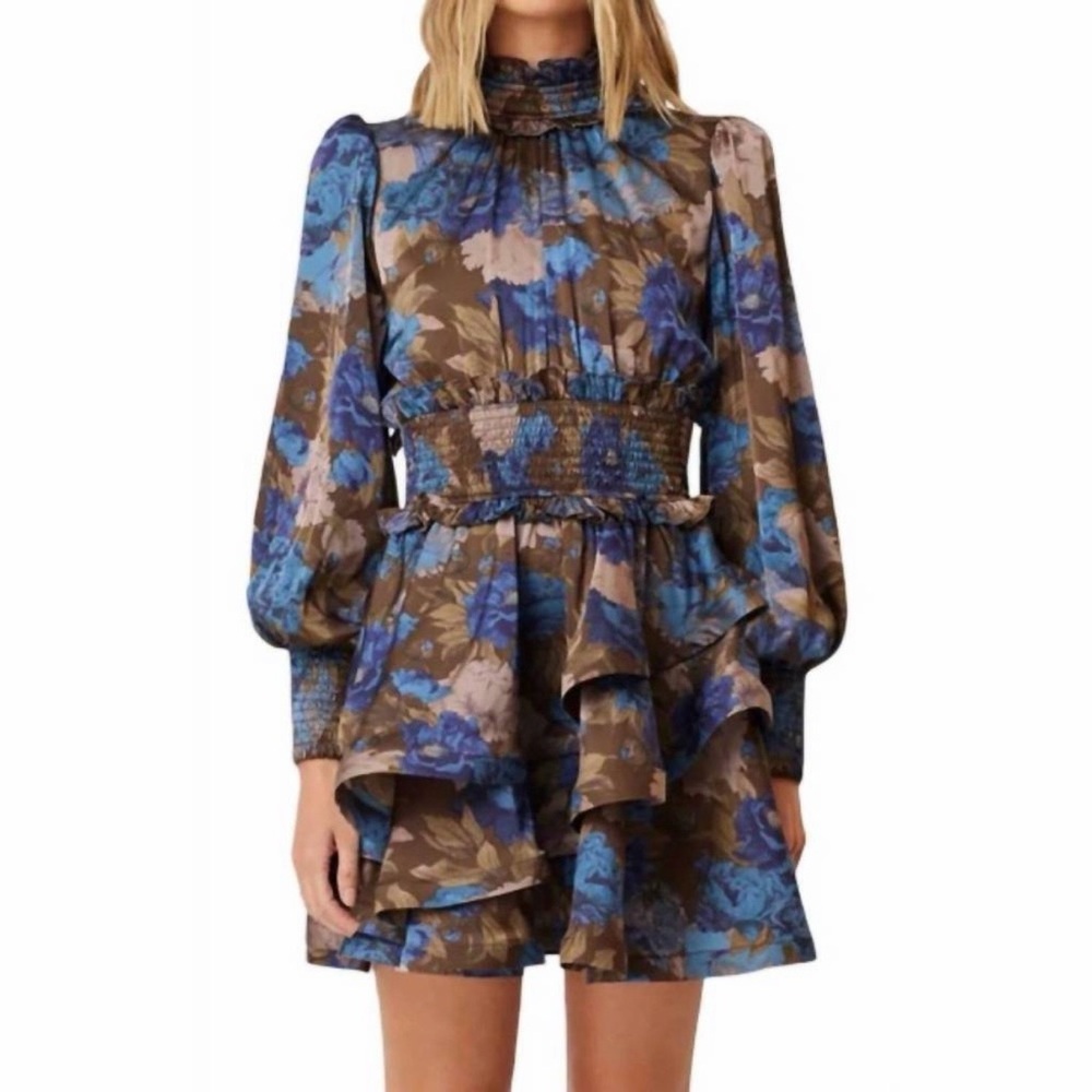NEW ELLIATT erin day dress in brown multi